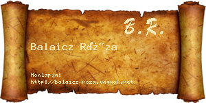 Balaicz Róza névjegykártya